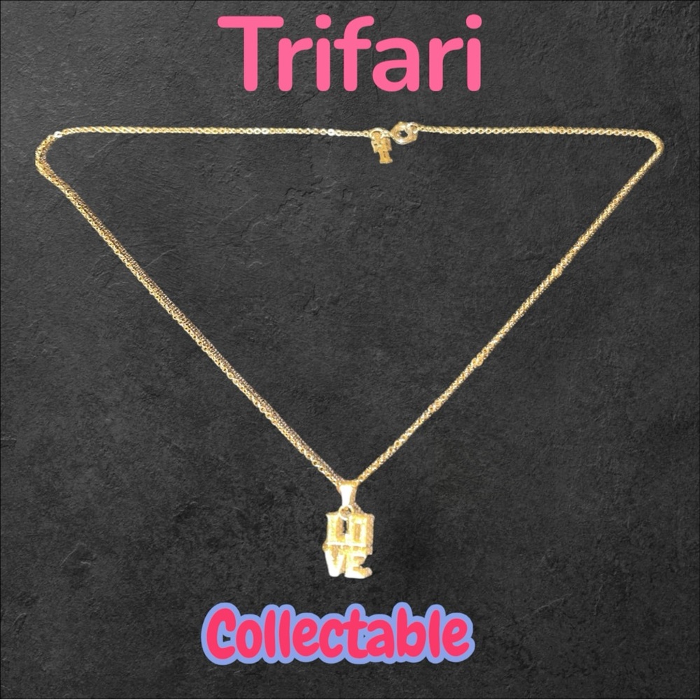 Trifari Gold Love Pendant Necklace